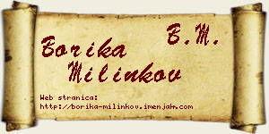 Borika Milinkov vizit kartica